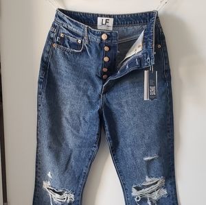 NWT Lovers and Friends Reece High Rise Slim Straight Jeans Size 26 in Vera Cruz